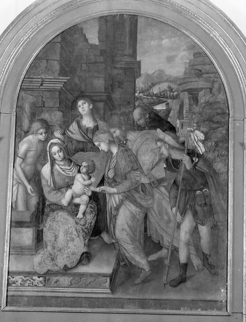 Sposalizio mistico di Santa Caterina (dipinto) di Zaganelli Francesco (prima metà sec. XVI)