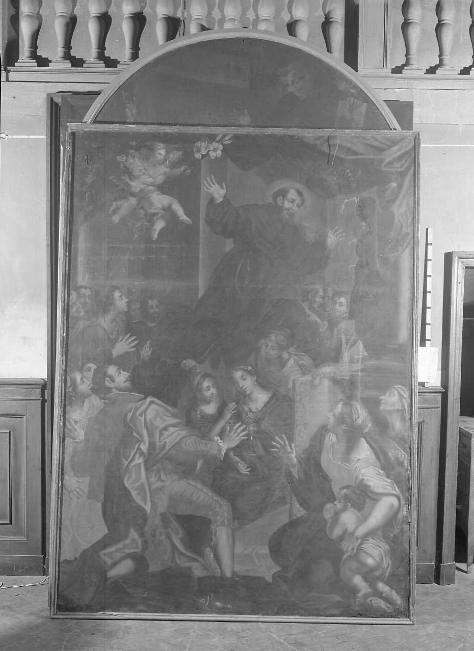 San Nicola di Tolentino in estasi di fronte alla Vergine (dipinto) di Barbiani Andrea (cerchia) (seconda metà sec. XVIII)