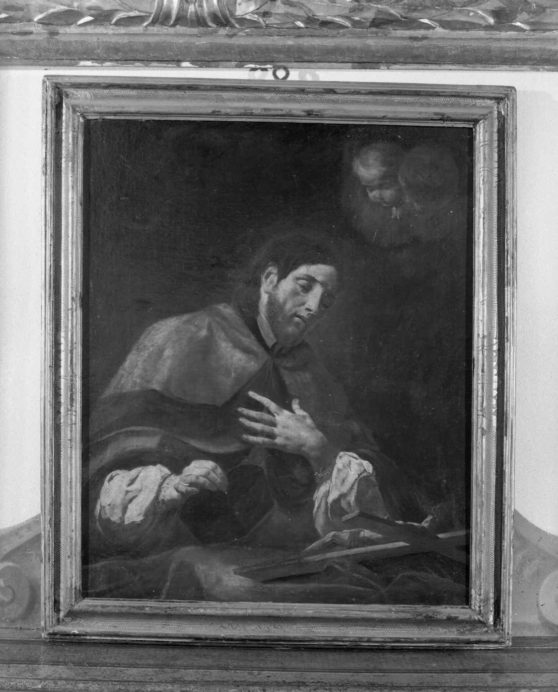 Santo in preghiera (dipinto) - ambito veneto (sec. XVIII)