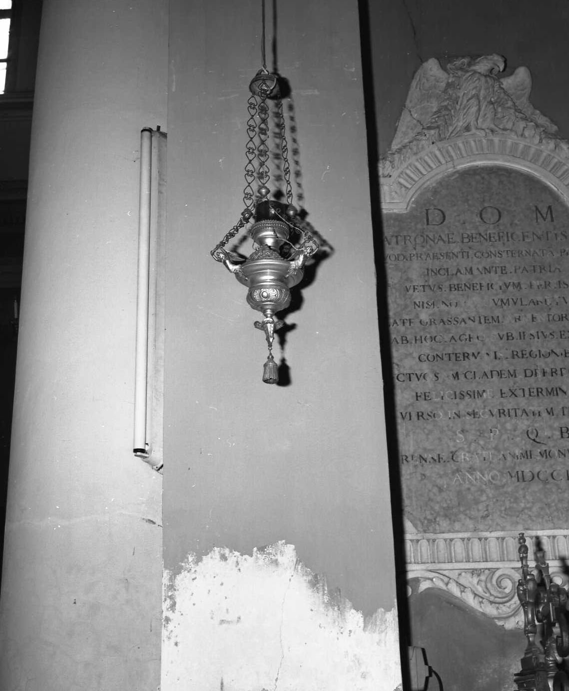 lampada pensile - bottega italiana (primo quarto sec. XX)