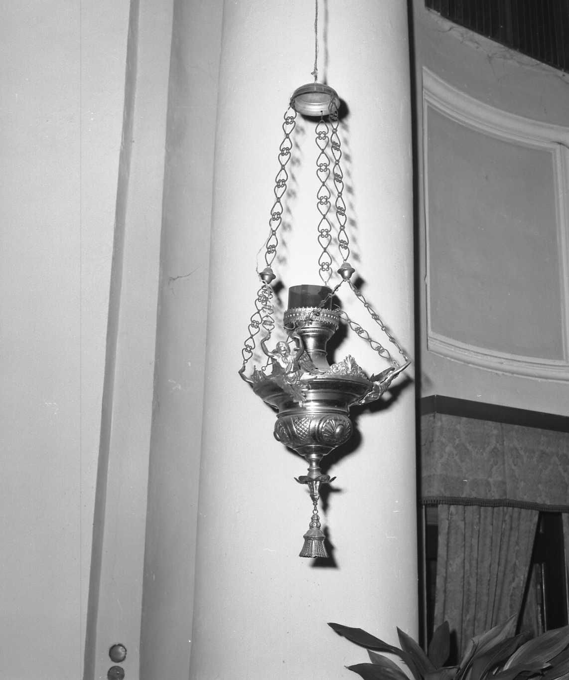 lampada pensile - bottega italiana (inizio sec. XX)