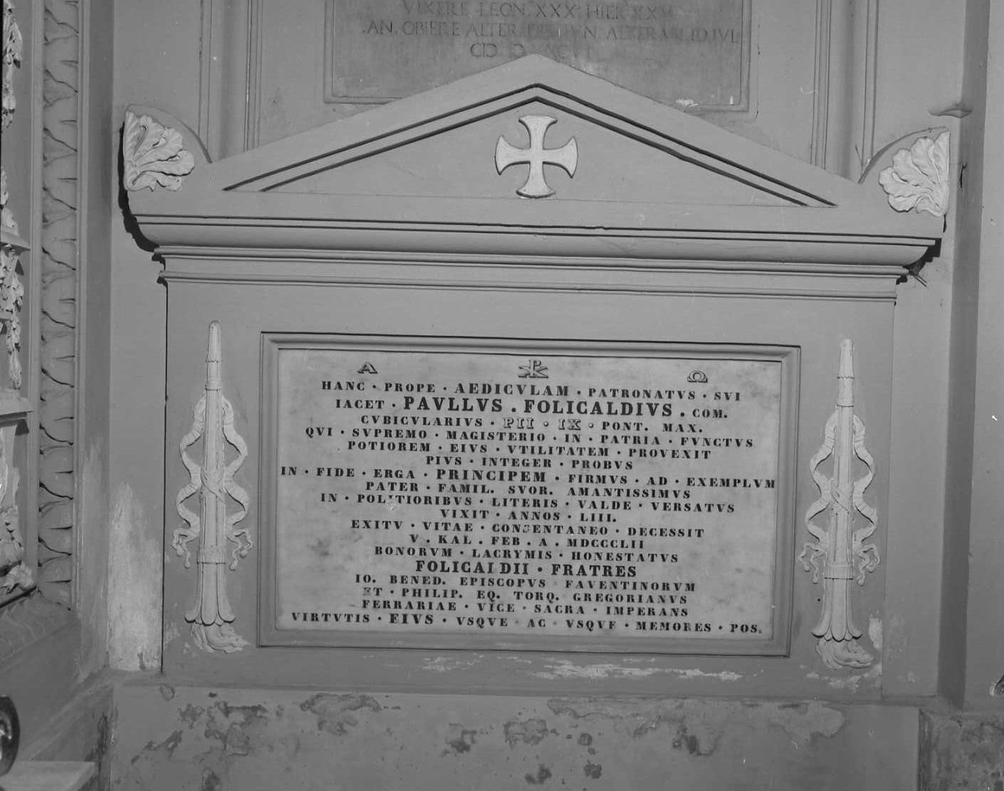 monumento sepolcrale di Paolo Folicaldi (monumento funebre) - bottega romagnola (sec. XIX)