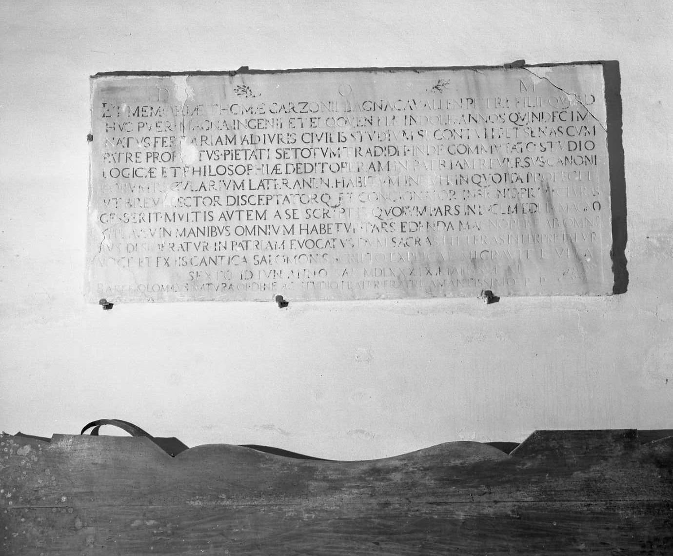 lapide commemorativa - bottega romagnola (sec. XVI)