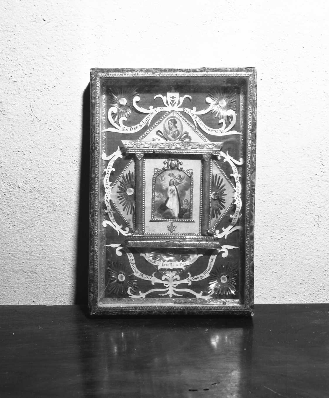 reliquiario a teca - bottega italiana (sec. XIX)