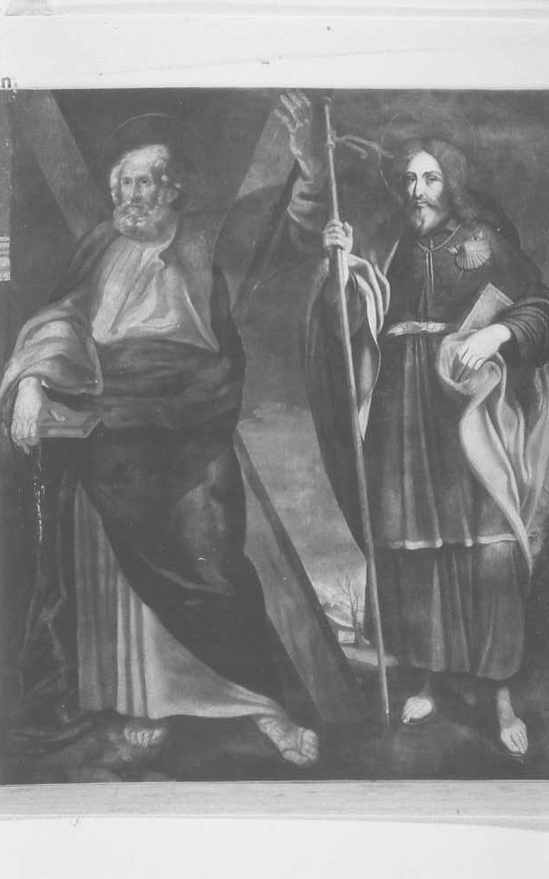 sant'Andrea e san Giacomo (dipinto, ciclo) di Razzani Giovanni Battista, Serra Cristoforo (sec. XVII)