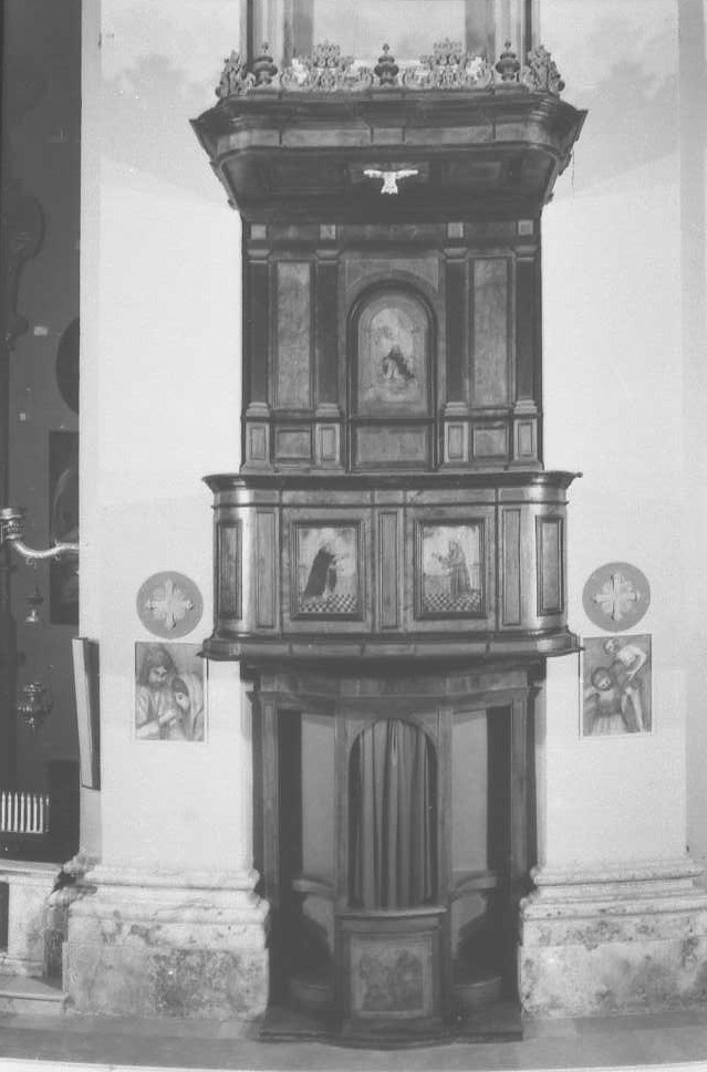 san Domenico; san Francesco; san Pietro martire (pulpito) di Antonio da Vicenza (sec. XVIII)