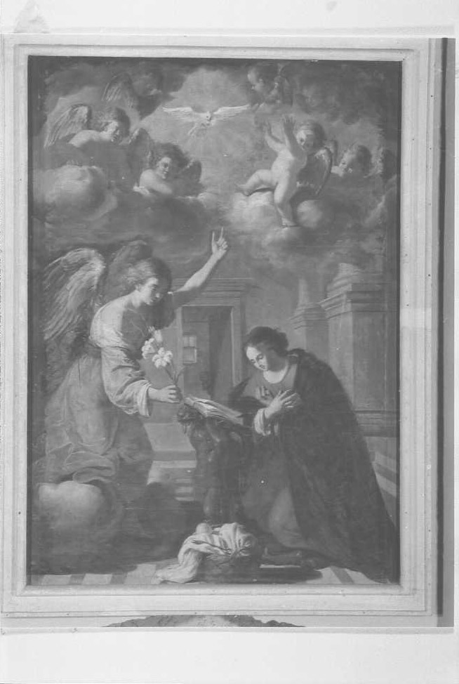 annunciazione (dipinto) di Razzani Giovanni Battista (attribuito) (secondo quarto sec. XVII)