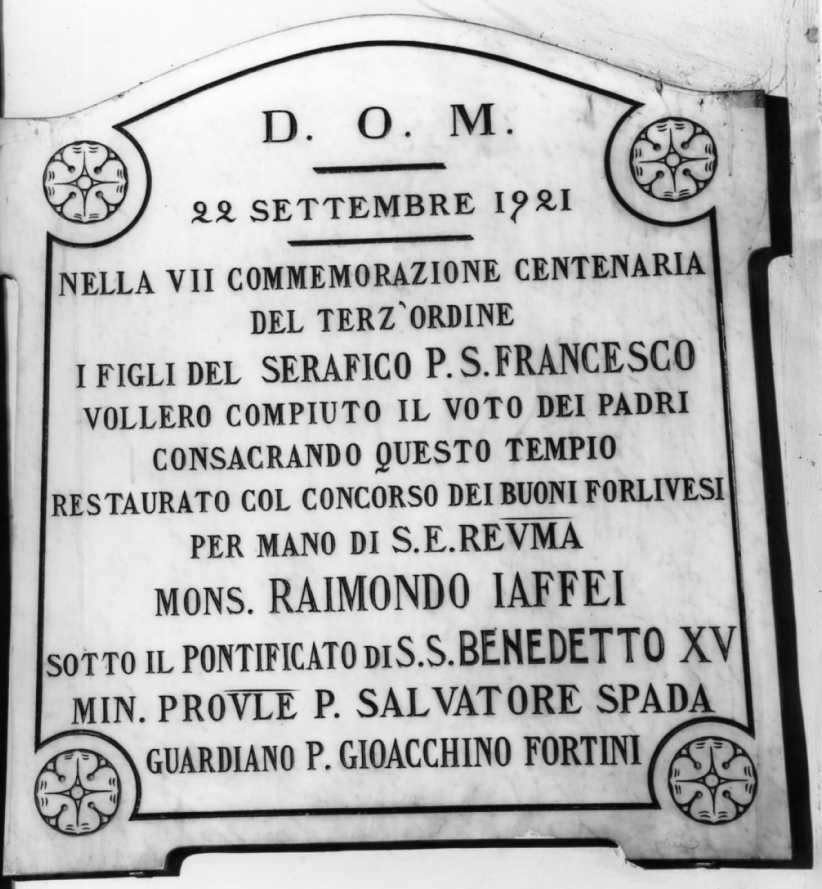 lapide commemorativa - manifattura romagnola (sec. XX)