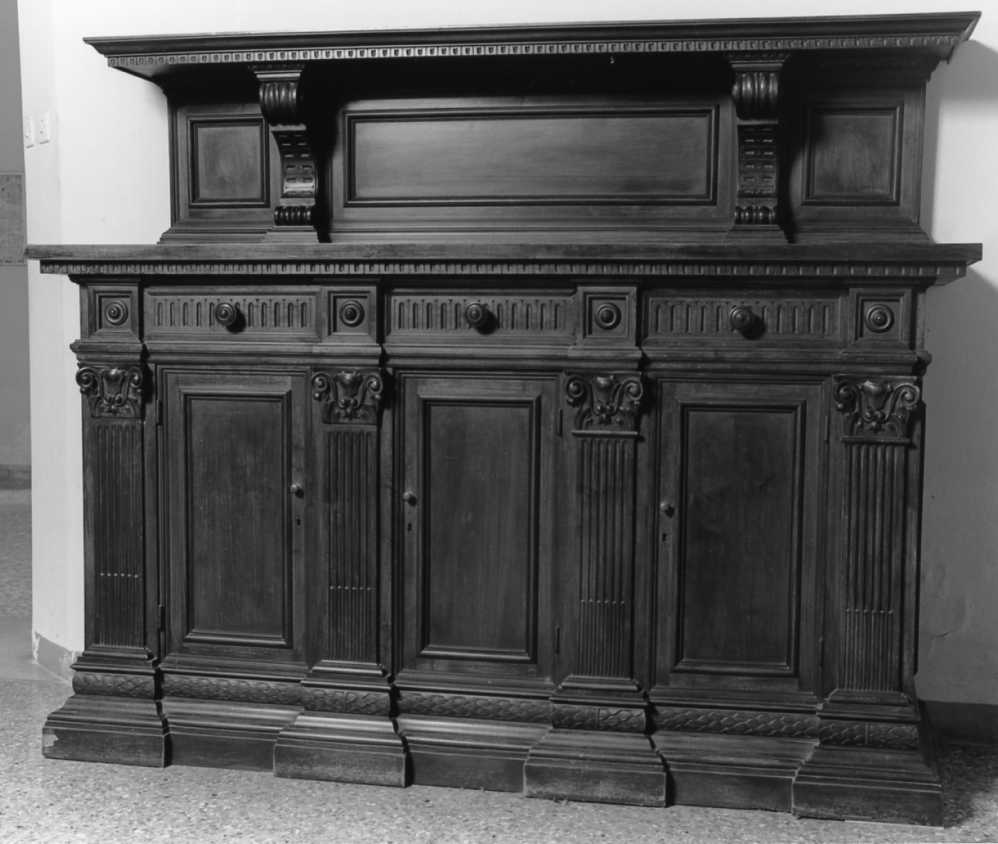 credenza con alzata - manifattura emiliano-romagnola (fine sec. XIX)