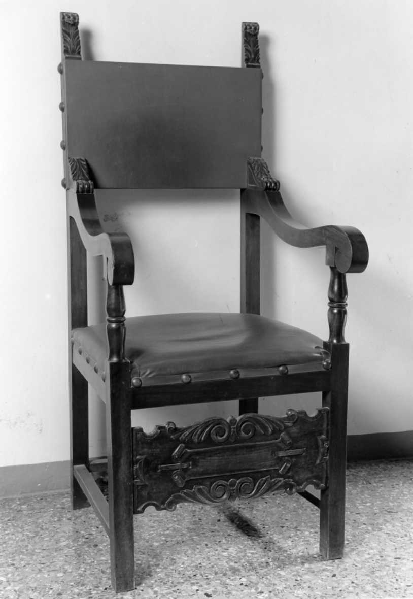 sedia - a braccioli - manifattura emiliano-romagnola (seconda metà sec. XIX)