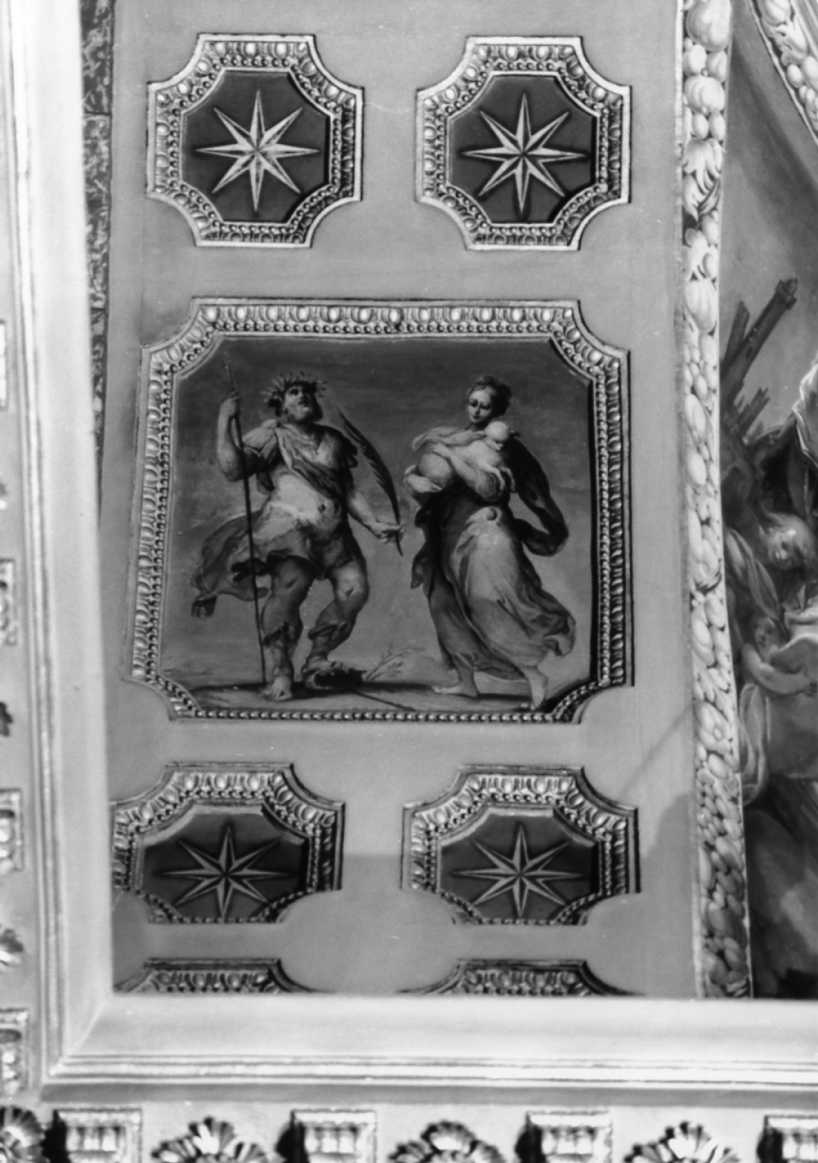 Virtù; Angeli con simboli (dipinto, complesso decorativo) di Donducci Giovanni Andrea detto Mastelletta (sec. XVII)