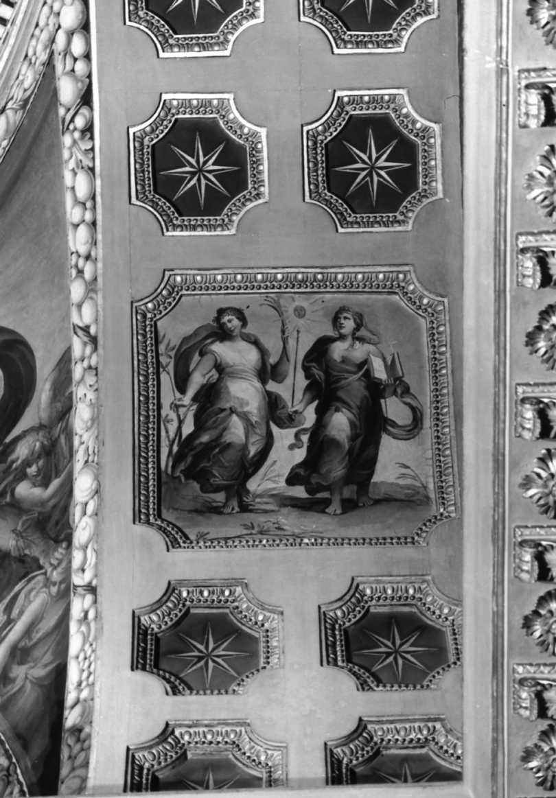 Virtù; Angeli con simboli (dipinto, complesso decorativo) di Donducci Giovanni Andrea detto Mastelletta (sec. XVII)