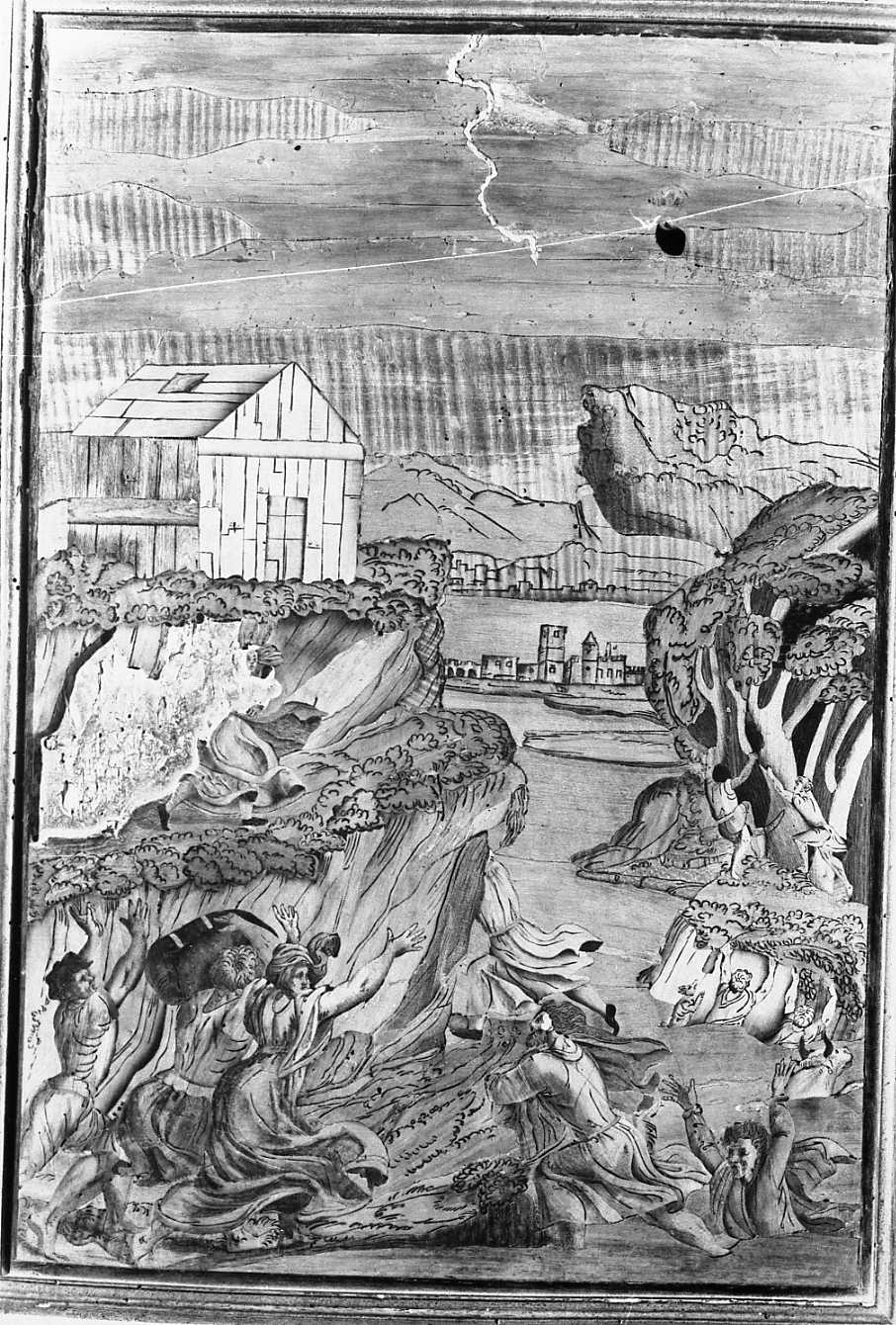 diluvio universale (stallo, elemento d'insieme) di Zambelli Damiano detto Fra' Damiano da Bergamo (e aiuti) (sec. XVI)