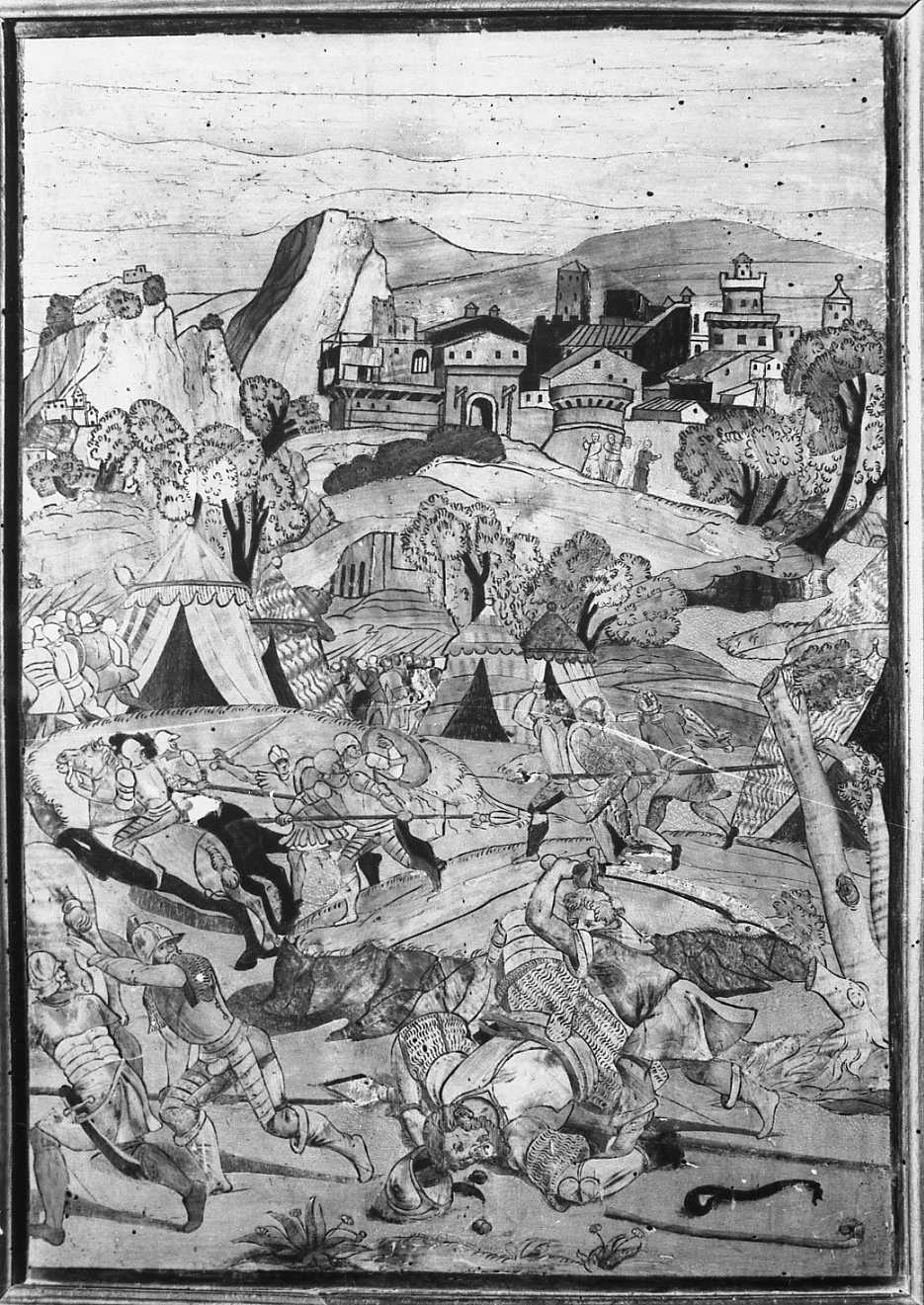 David decapita Golia (stallo, elemento d'insieme) di Zambelli Damiano detto Fra' Damiano da Bergamo (e aiuti) (sec. XVI)