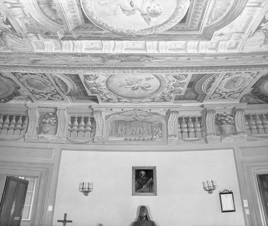 quadratura architettonica; stemmi (decorazione pittorica) di Alboresi Giacomo (sec. XVII)