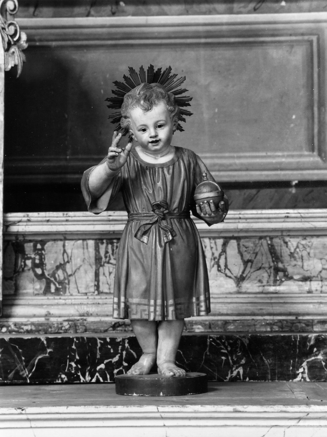 Gesù bambino benedicente (statua) - bottega emiliano-romagnola (seconda metà sec. XIX)