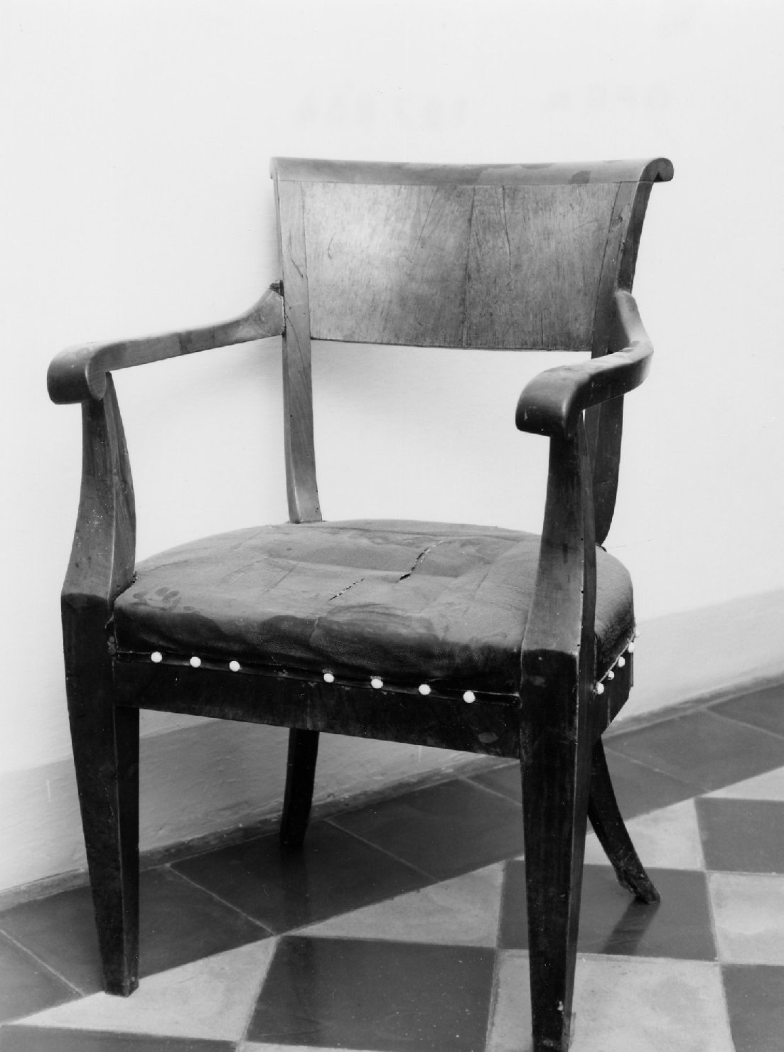 sedia - a braccioli - bottega romagnola (fine sec. XIX)