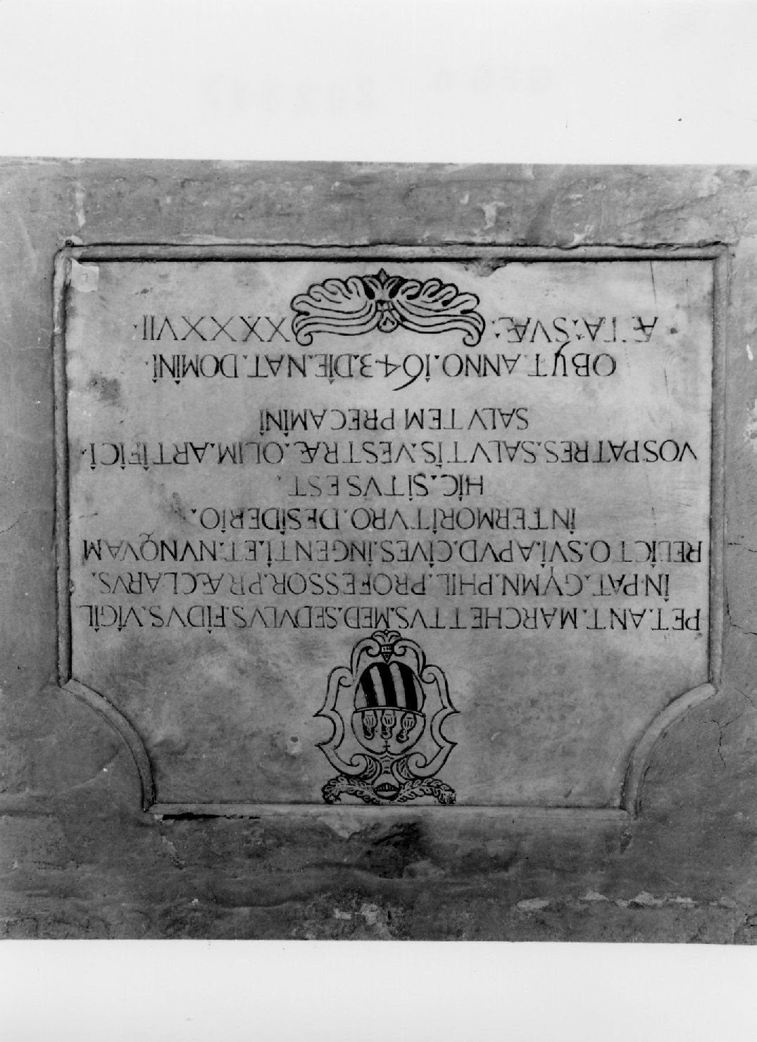 lapide commemorativa - bottega romagnola (sec. XVII)