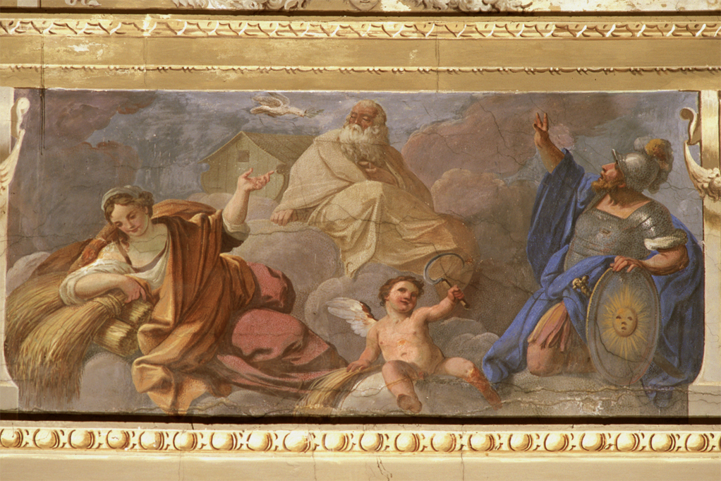 profeta Amos, la mezzana e la donna (dipinto) di Milani Giuseppe (sec. XVIII)