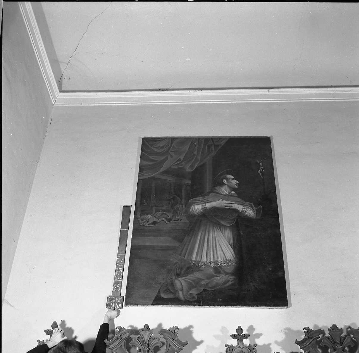 san Carlo Borromeo in preghiera (dipinto) - ambito romagnolo (sec. XVIII)