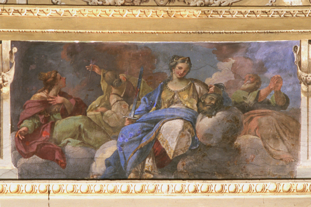 Debora, Barak (?) e Tobia (dipinto) di Milani Giuseppe (sec. XVIII)