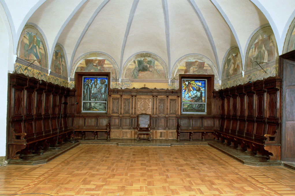 stalli del coro - bottega emiliano-romagnola (primo quarto sec. XX)