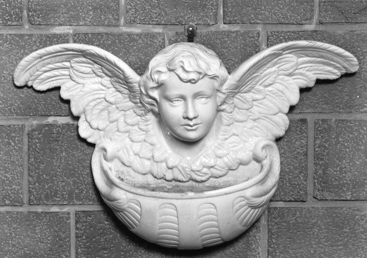 acquasantiera pensile - bottega romagnola (prima metà sec. XX)