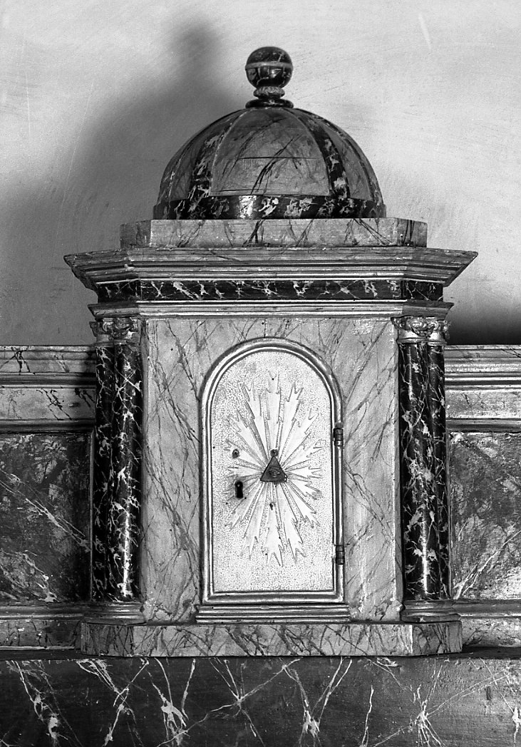 tabernacolo - a frontale architettonico - manifattura romagnola (primo quarto sec. XIX)