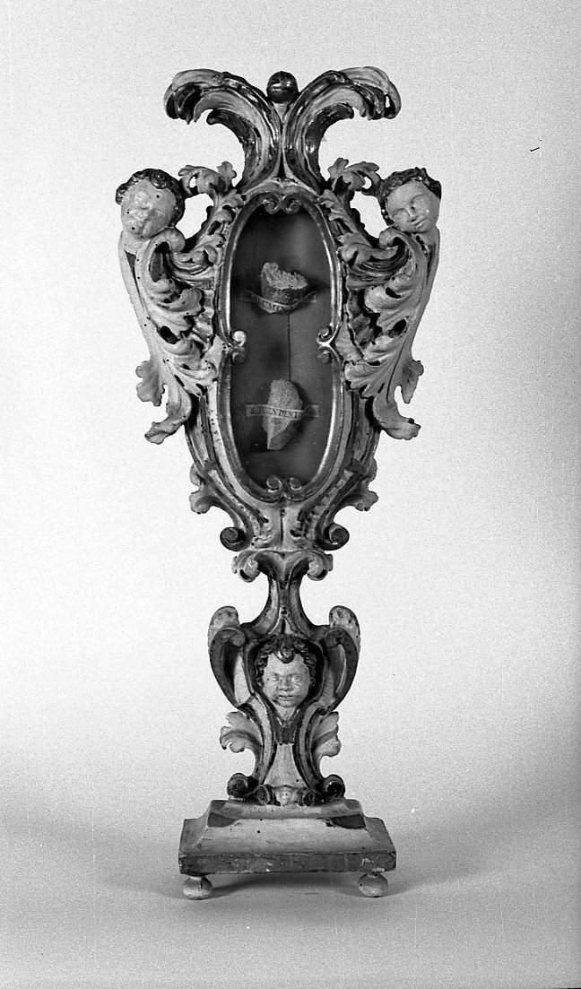 reliquiario - a ostensorio - manifattura romagnola (fine/inizio secc. XVIII/ XIX)