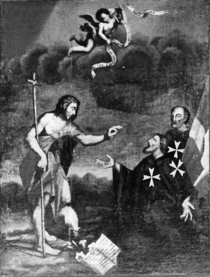 San Giovanni Battista e i fondatori dell'ordine di Malta (dipinto) - ambito romagnolo (sec. XVIII)