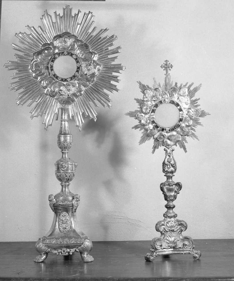 ostensorio - a raggiera - ambito romagnolo (seconda metà sec. XIX)