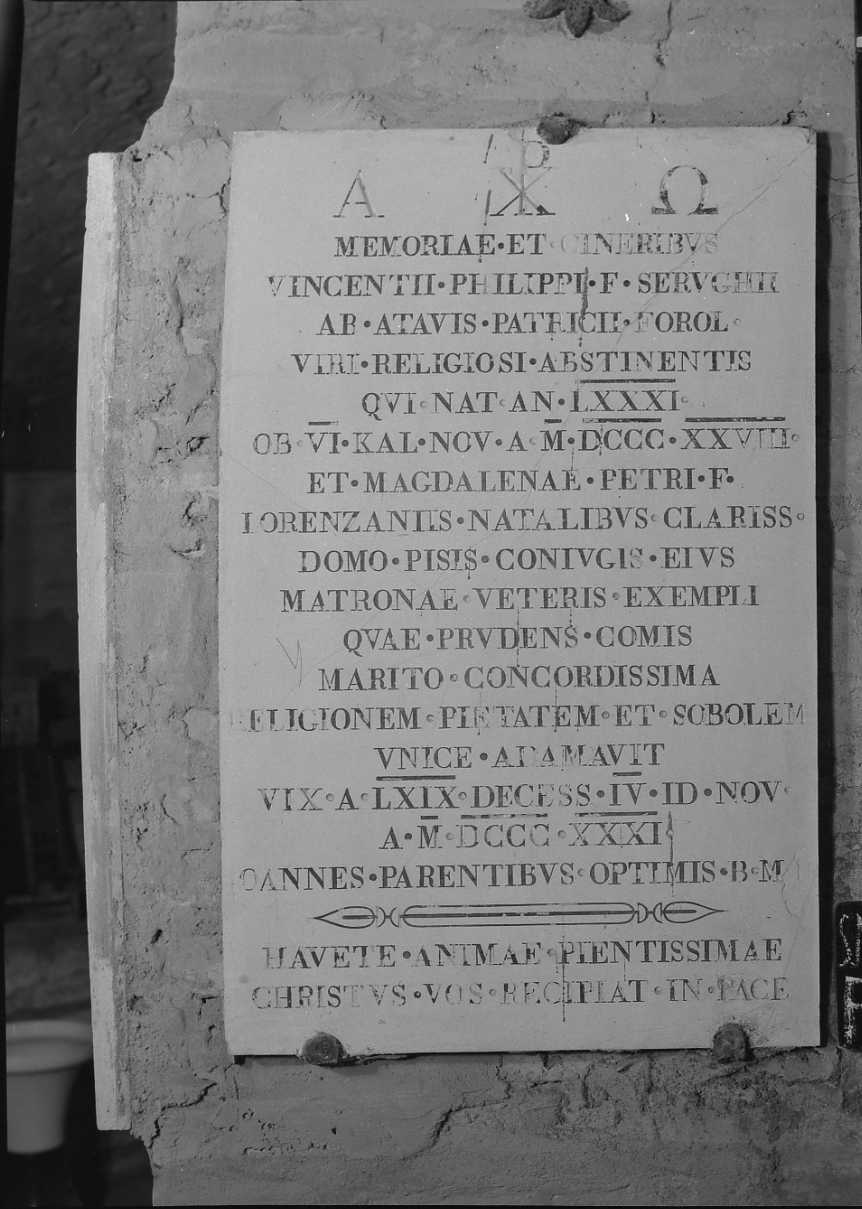 lapide - ambito romagnolo (secondo quarto sec. XIX)