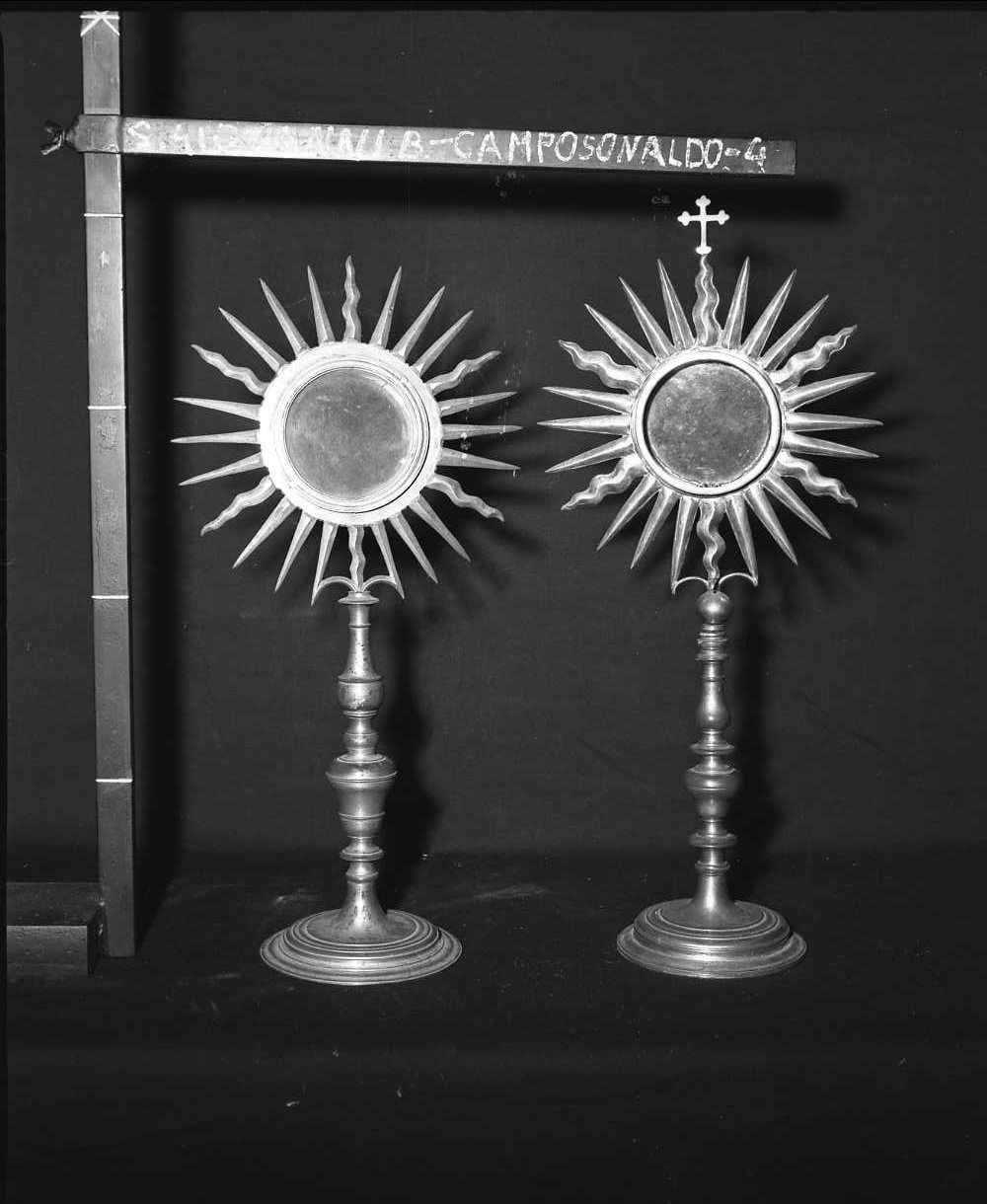 ostensorio - a raggiera, coppia - bottega toscana (sec. XVII)