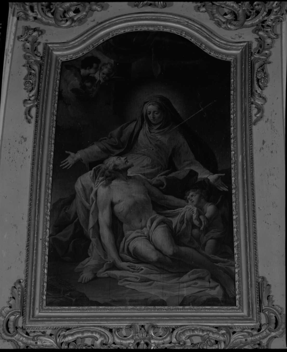 Beata Vergine Addolorata, Madonna Addolorata con Cristo morto (dipinto) di Zampa Giacomo (attribuito) (seconda metà sec. XVIII)