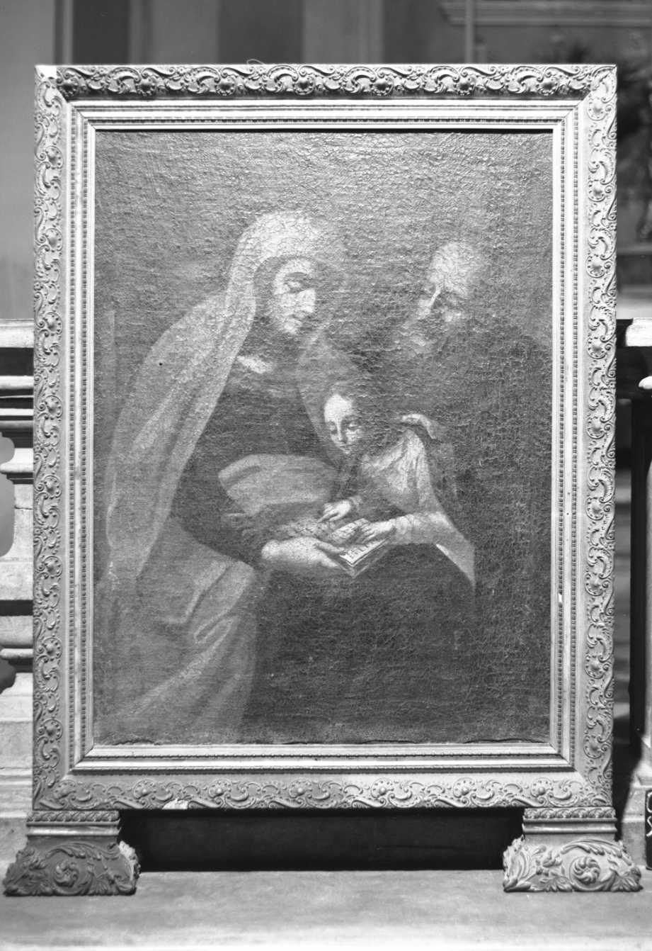 Madonna bambina che legge, S. Anna e S. Gioacchino, Maria Vergine bambina con Sant'Anna e San Gioacchino (dipinto) - ambito romagnolo (seconda metà sec. XVII)