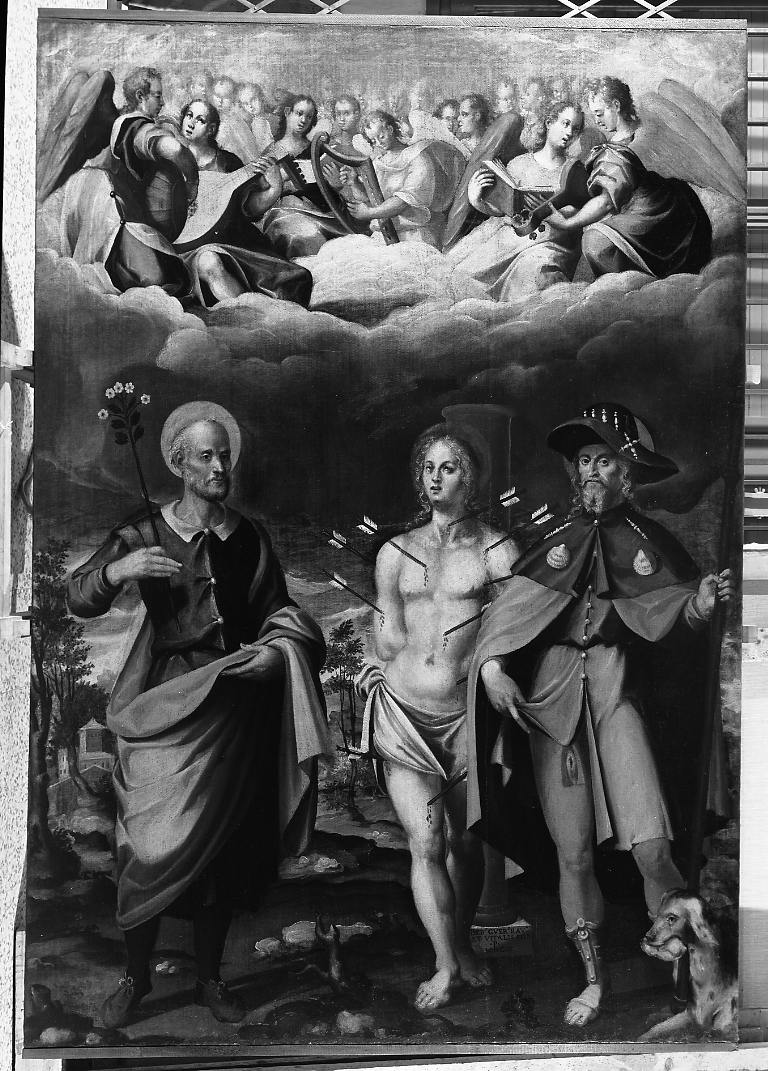 S. Giuseppe, S. Sebastiano, S. Rocco (dipinto) di Guarini Bernardino, Guarini Vitale (sec. XVII)