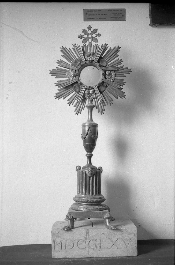 ostensorio - a raggiera - bottega emiliana (metà sec. XIX)