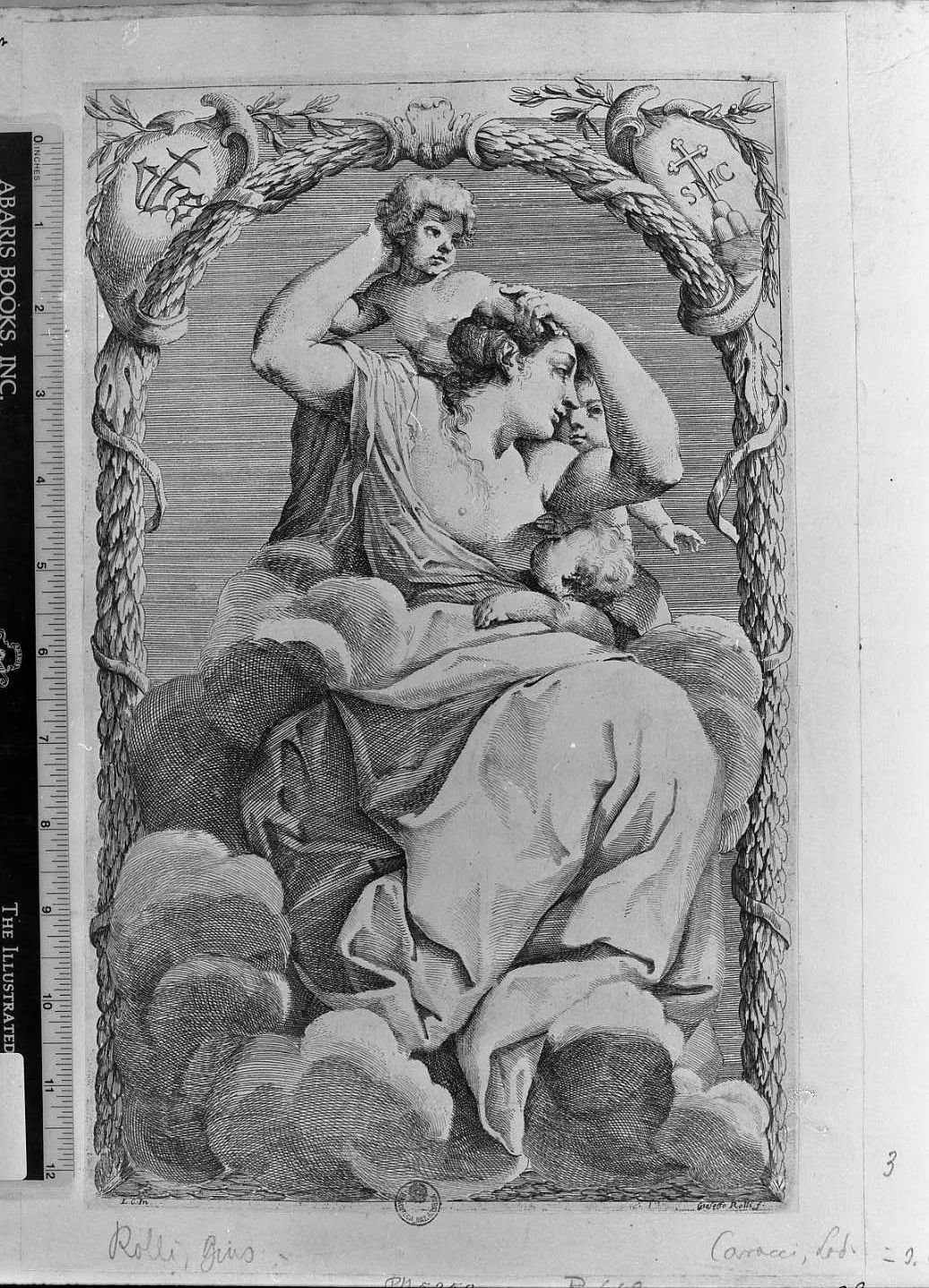 la Carità (stampa smarginata) di Rolli Giuseppe Maria, Carracci Ludovico (seconda metà sec. XVII)