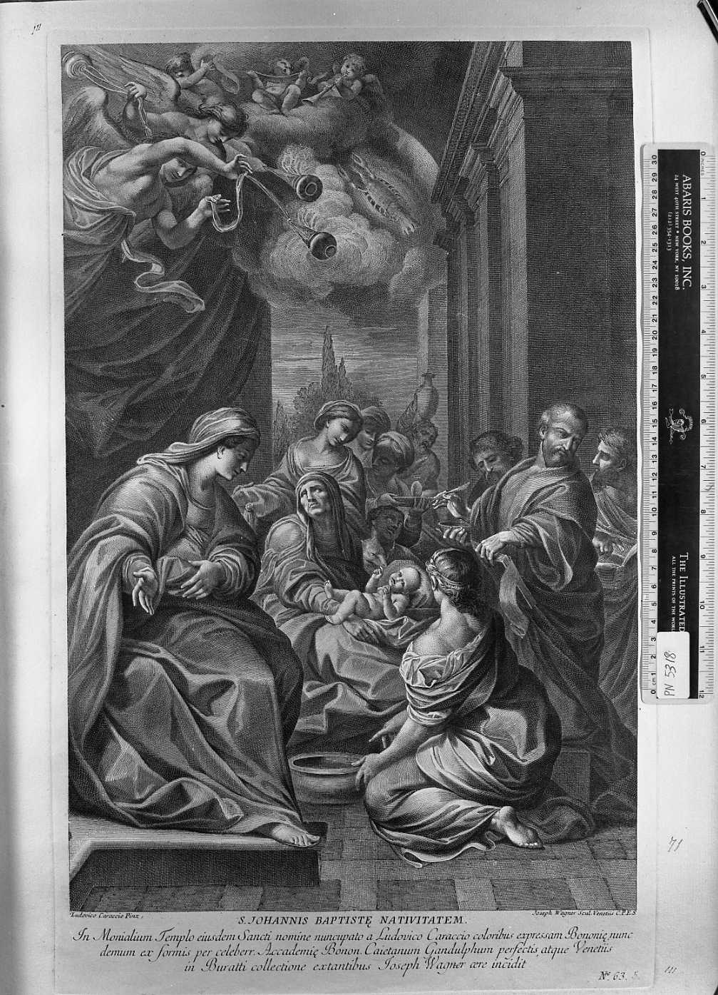 La nascita di San Giovanni Battista (stampa) di Wagner Joseph, Carracci Ludovico (sec. XVIII)