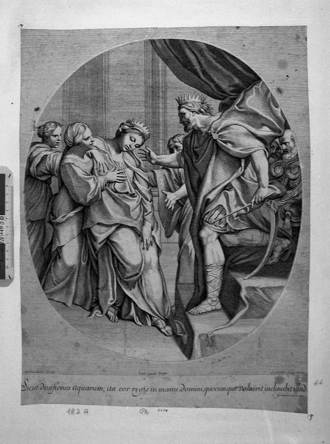 Ester svenuta alla presenza del re (stampa smarginata) di Audran Gérard, Zampieri Domenico detto Domenichino (seconda metà sec. XVII)