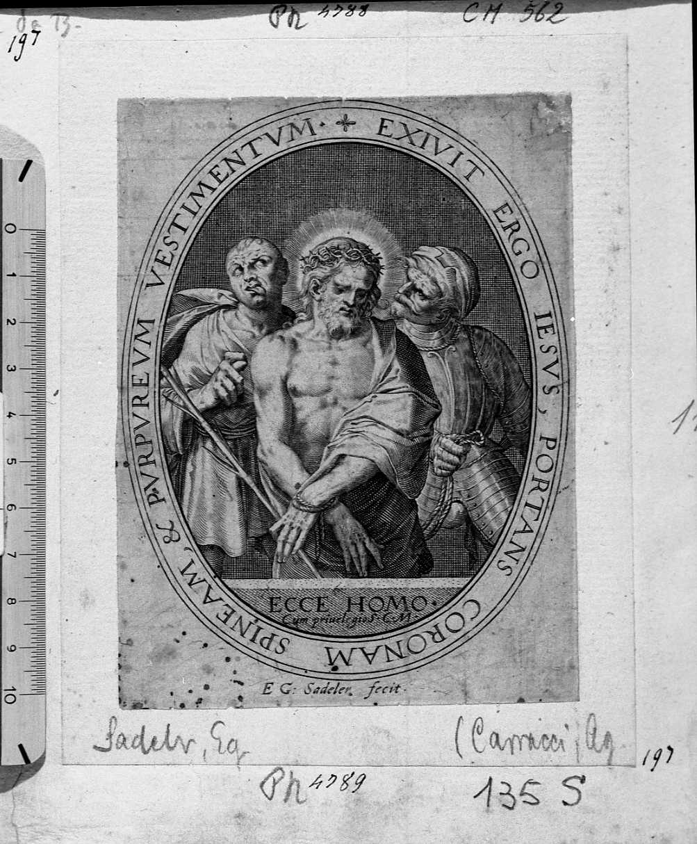 Ecce Homo (stampa) di Carracci Agostino, Sadeler Egidius II (secc. XVI/ XVII)