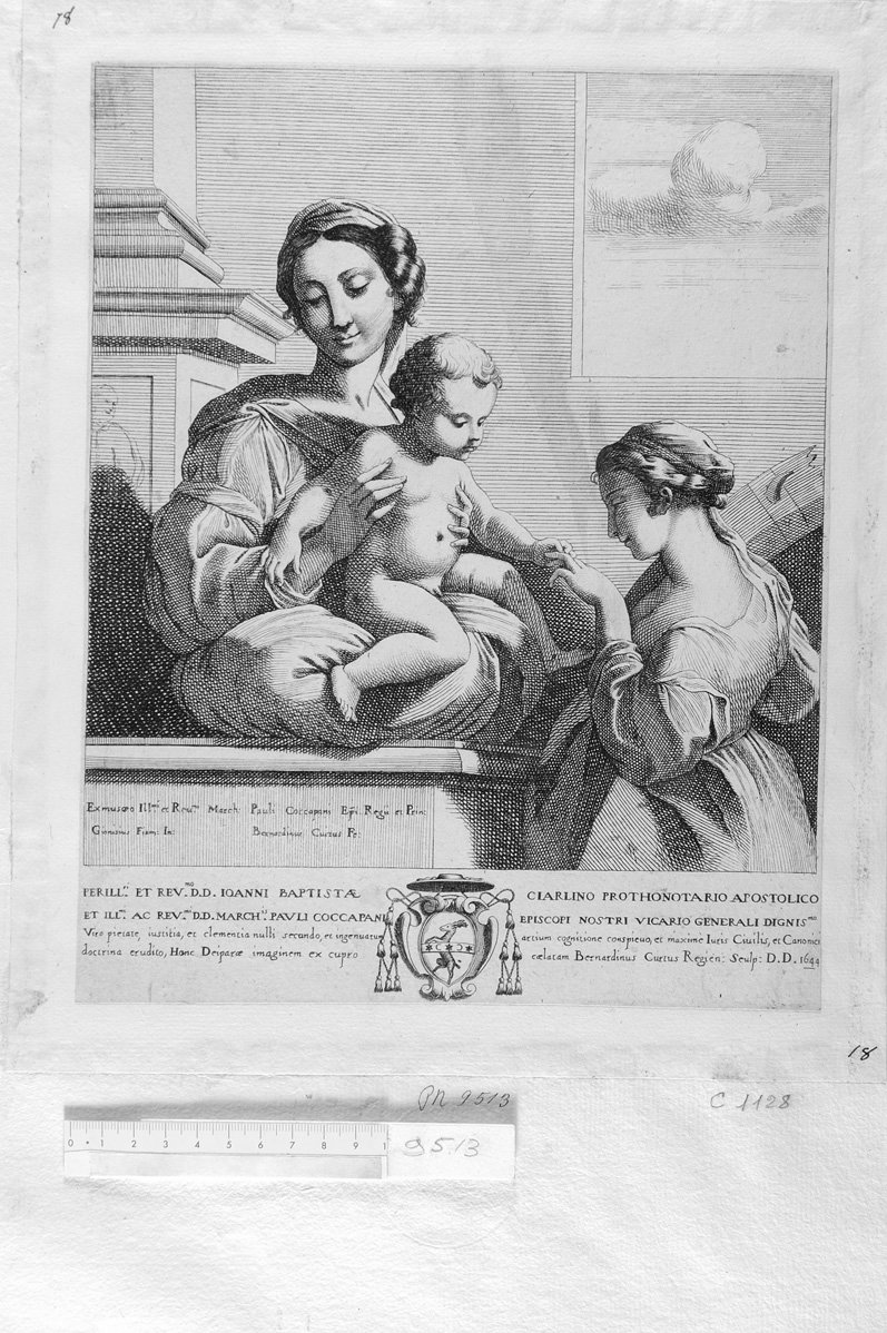 Sposalizio mistico di Santa Caterina (stampa) di Curti Bernardino (sec. XVII)