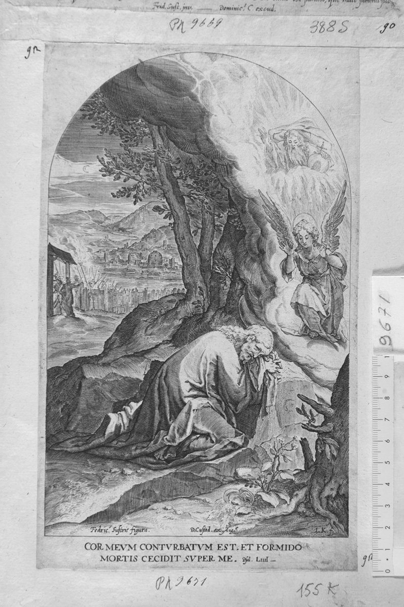 Cristo nell'orto degli ulivi (stampa) di Kilian Lukas (sec. XVII)