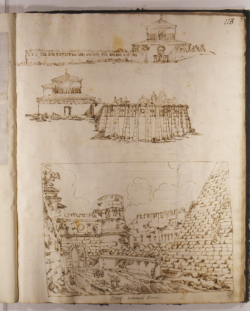 architetture antiche (disegno) di Basoli Antonio (sec. XIX)