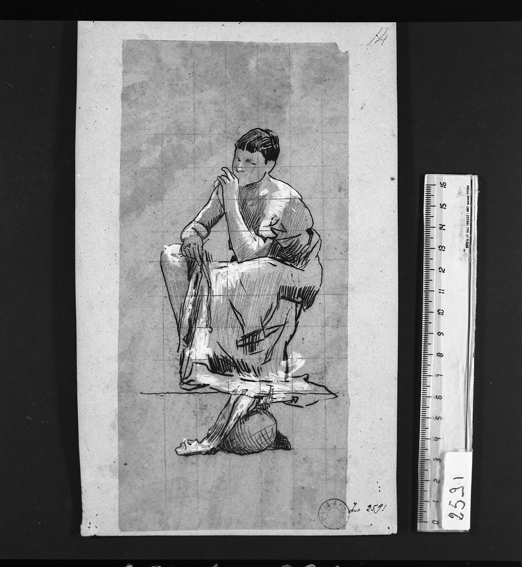 studi di figure (disegno, insieme) di Serra Lugi (sec. XIX)