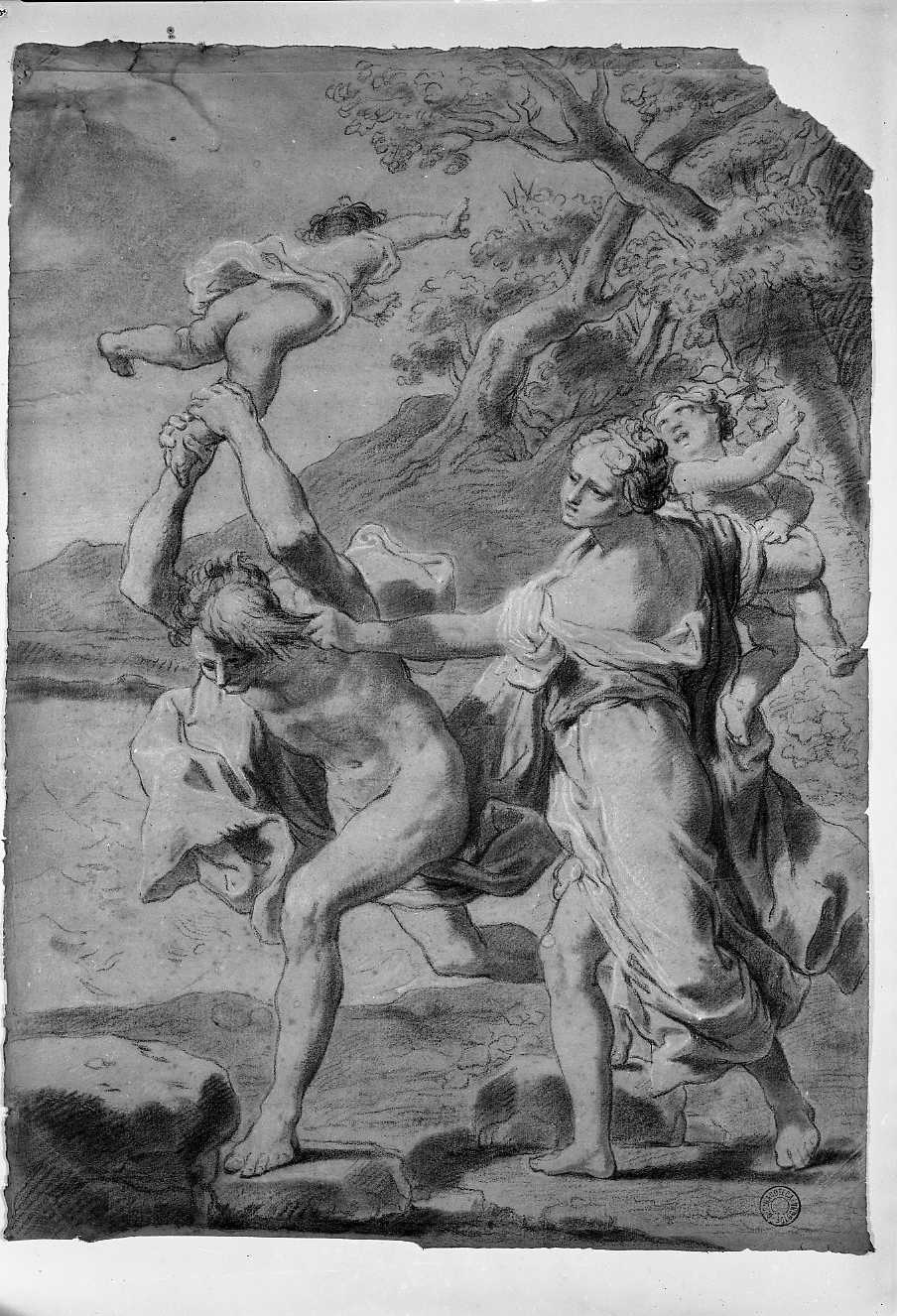 Atamante uccide suo figlio Learco (disegno, opera isolata) di Gandolfi Gaetano (sec. XIX)