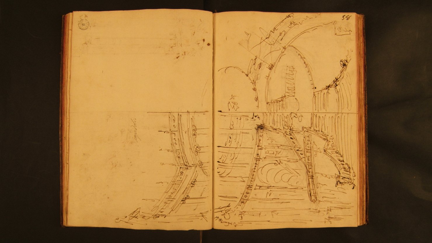 campidoglio con pianta (disegno, elemento d'insieme) di Galliari Fabrizio (attribuito) (sec. XVIII)