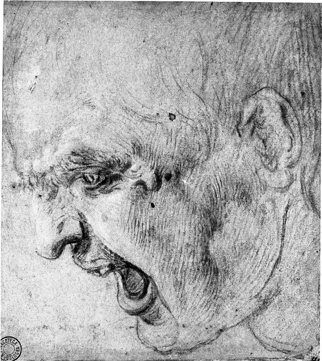 testa di vecchio sbarbato (disegno, opera isolata) di De Ribera Jusepe detto Spagnoletto (attribuito) (sec. XVII)