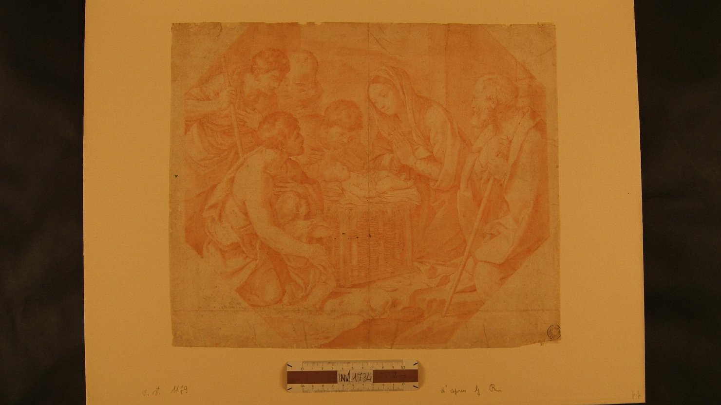 adorazione dei pastori (disegno, opera isolata) di Reni Guido (attribuito) (sec. XVII)