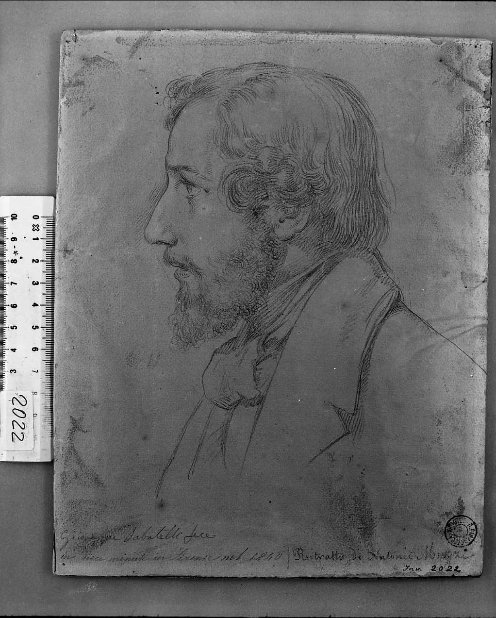 Ritratto di Antonio Muzzi, ritratto di uomo (disegno, opera isolata) di Sabatelli Giuseppe (sec. XIX)